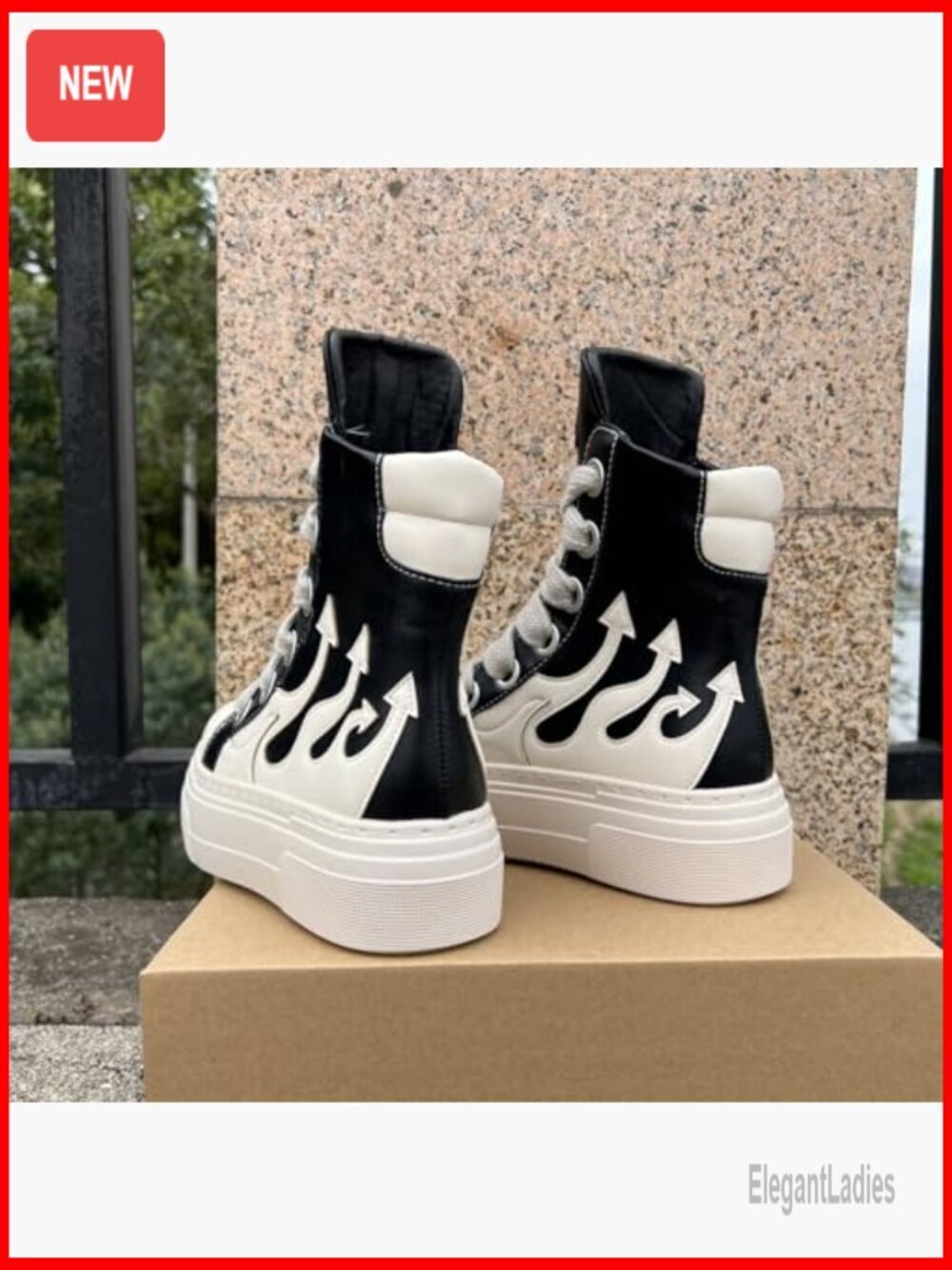 Chunky Platform Sneakers, Thick Sole, Vegan Leather, Unisex Fashion - Picture 6 of 7